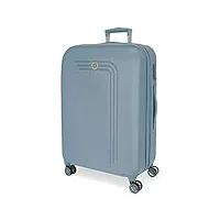 movom riga valise moyenne bleu 49x70x27 cms rigide abs serrure à combinaison 72l 3,9kgs 4 roues doubles extensible