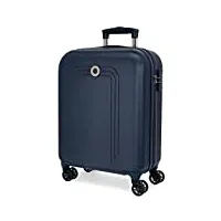 movom riga valise trolley cabine bleu 40x55x20 cms rigide abs serrure à combinaison 37l 2,8kgs 4 roues doubles bagage à main
