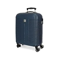 roll road india valise trolley cabine bleu 40x55x20 cms rigide abs serrure à combinaison 37l 2,5kgs 4 roues doubles bagage à main