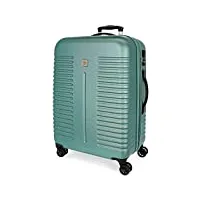 roll road india valise moyenne vert 48x70x27 cms rigide abs serrure à combinaison 75l 3,7kgs 4 roues doubles extensible