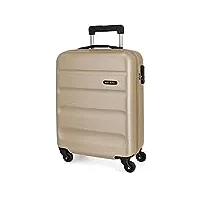 roll road flex valise trolley cabine beige 38x54x20 cms rigide abs serrure à combinaison 35l 2,5kgs 4 roues bagage à main