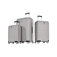 probeetle by eminent set de bagages voyager xxi set de 3 valises de voyage légères très résistantes 4 roues doubles serrure tsa poignée télescopique réglable gris
