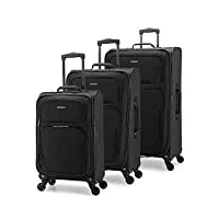 u.s. traveler aviron bay valise extensible souple avec roulettes pivotantes, noir, 2 piece luggage, aviron bay valise extensible souple avec roulettes pivotantes