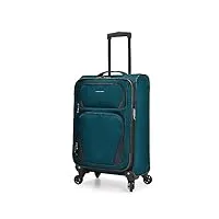 u.s. traveler aviron bay valise souple extensible avec roulettes pivotantes aviron bay - bagage souple extensible avec roues pivotantes, bleu-vert, carry-on 23-inch, aviron bay valise extensible
