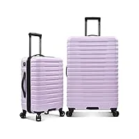 u.s. traveler boren valise de voyage rigide en polycarbonate robuste avec 8 roulettes pivotantes et poignée en aluminium, lavande, 2-piece set, valise rigide à roulettes pivotantes à 8 roues avec