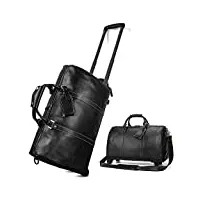 luggage sac de voyage À roulettes, sac trolley en cuir, grande capacité sacs de vêtements voyage, sacs polochons imperméables pour hommes