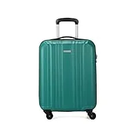 david jones - valise cabine coque rigide légère matière abs - bagage à main avion 55x40x20 - trolley 4 roues fermeture serrure tsa - sac voyage ryanair easyjet - bleu turquoise
