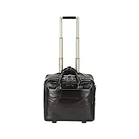 piquadro cartella trolley 2 ruote in pelle, bagage - sac messager mixte adulte, noir, 56 chaqueta- 101,60 cm talla - bv4729b2/n