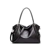 coolives hobo sac à épaule avec bandoulière pour femme elegant sacs a main en cuir pu sac cabas horizontal sac a tote noir