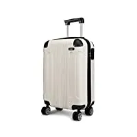 kono abs bagage cabine a main 55x35x20cm valise de voyage rigide legere 4 roulettes (beige)