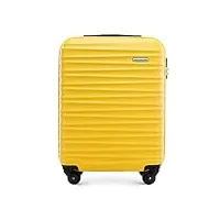 wittchen valise de voyage bagage à main valise cabine valise rigide en abs avec 4 roulettes pivotantes serrure à combinaison poignée télescopique groove line taille s jaune