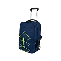 j world new york sac à dos à roulettes lash, bleu marine/vert, taille unique, sac à dos à roulettes pour ordinateur portable. bagage à main à roulettes
