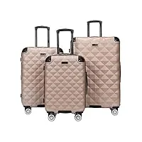 kenneth cole reaction diamond tower collection de bagages légers et rigides extensibles 8 roues, rose champagne., 2-piece set (20" & 28"), diamond tower valise à bagages légère