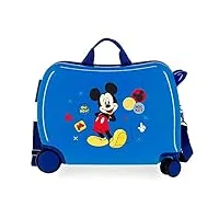 disney mickey enjoy the day valise enfant bleu 50x38x20 cms rigide abs serrure à combinaison 34l 2,1kgs 4 roues bagage à main