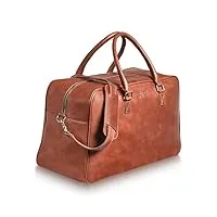 sac de voyage canopus – grand sac de voyage en cuir pour femmes et hommes – sac à main bagage cabine voyage en cuir véritable avec bandoulière marron
