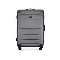 wittchen valise de voyage bagage à main valise cabine valise rigide en abs avec 4 roulettes pivotantes serrure à combinaison poignée télescopique globe line taille m gris