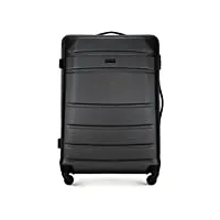 wittchen valise de voyage bagage à main valise cabine valise rigide en abs avec 4 roulettes pivotantes serrure à combinaison poignée télescopique globe line taille l noir