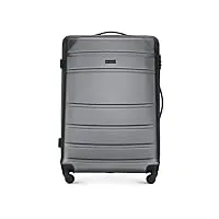 wittchen valise de voyage bagage à main valise cabine valise rigide en abs avec 4 roulettes pivotantes serrure à combinaison poignée télescopique globe line taille l gris