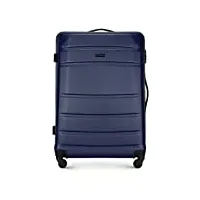wittchen valise de voyage bagage à main valise cabine valise rigide en abs avec 4 roulettes pivotantes serrure à combinaison poignée télescopique globe line taille l bleu foncé