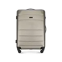 wittchen valise de voyage bagage à main valise cabine valise rigide en abs avec 4 roulettes pivotantes serrure à combinaison poignée télescopique globe line taille m champagne