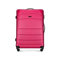 wittchen valise de voyage stable grande valise abs chariot à coque dure 4 roues serrure à combinaison telescoping handles rose