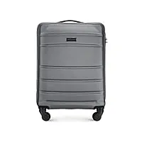 wittchen valise de voyage bagage à main valise cabine valise rigide en abs avec 4 roulettes pivotantes serrure à combinaison poignée télescopique globe line taille s gris