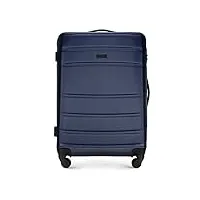 wittchen valise de taille moyenne, valise de voyage en abs, chariot à coque rigide, 4 roues, serrure à combinaison, bleu foncé 56-3a-652-90