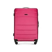 wittchen valise de voyage bagage à main valise cabine valise rigide en abs avec 4 roulettes pivotantes serrure à combinaison poignée télescopique globe line taille m rose