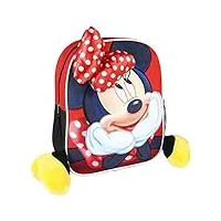 disney minnie mouse sac à dos pour filles, sac d'école, bagages voyage sac de cabine pour enfants, conception 3d, cadeau pour les filles!