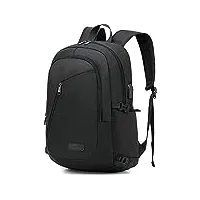 xqxa sac à dos antivol pour ordinateur portable 15,6 pouces en tissu oxford avec port de charge usb résistant à l'eau grand sac d'école pour garçons ou femmes noir