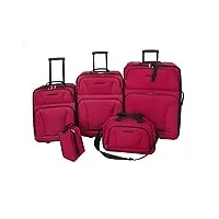 bigto lot de 5 valises de voyage rouge
