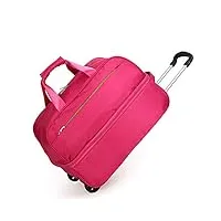 yllhk trolley sac week-end voyage, grande capacité mode pliable trolley bagage à main valise à roulettes, bagage cabine à main légere, pour affaires, plein air,rose red