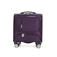yllhk trolley bagages d'ordinateur avec verrouillage à code, imperméable chariot de transport valise d'embarquement, sac de voyage à roulettes, pour voyages affaires, 23 pouces 32.5 l,violet