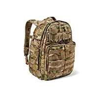 5.11 tactical, rush 24 2.0 backpack, zaino militare con standard molle, scomparto nascosto, tasca notebook, medio da 37l, mod. 56564, colore mimetico multicam
