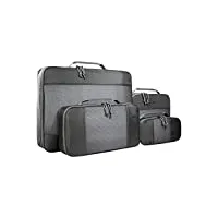tasmanian tiger tt mesh pocket lot de 4 sacs de rangement xl pour valise, sac à dos ou sac de voyage - 2 l + 5 l + 6 l + 20 l - gris titane