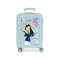 disney princess celebration valise de cabine bleue 38 x 55 x 20 cm rigide abs fermeture à combinaison latérale 34 l 2,66 kg 4 roues doubles bagage à main