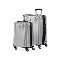 swiss gear 3750 valise rigide extensible avec roulettes pivotantes, argenté., 2-piece set (20/24), bagage rigide extensible 3750 avec roulettes pivotantes