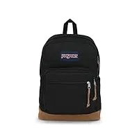 jansport right pack sac à dos d'école, de voyage, de travail ou d'ordinateur portable avec fond en daim et poche pour bouteille d'eau, noir,
