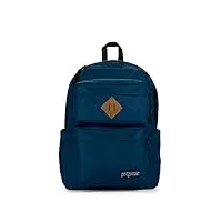 jansport sac à dos double pause - pour l'école, le travail, les voyages ou ordinateur portable avec poche pour bouteille d'eau - bleu - large
