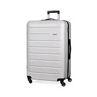 pierre cardin voyager valise rigide – bagage de voyage avec 4 roues pivotantes | poignée télescopique | valise à coque rigide cl893, gris clair, l, valise