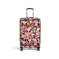 vera bradley s, motif floral rose, 27" check in, valise à roulettes souple