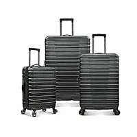 u.s. traveler boren us09181k valise rigide en polycarbonate avec 8 roues pivotantes et poignée en aluminium noir