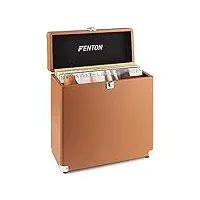 fenton rc30 - valise pour disques vinyles - marron, 34,5 x 16,5 x 38cm, charnières en métal, poignées intégrées, construction très robuste, idéal dj mobiles