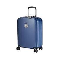 kipling curiosity s, petite valise cabine, rigide, 4 roues 360°, serrure tsa, 55 cm, 44 l, bleu amiral