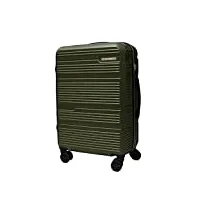 lot de 3 valises rigides en abs pour voyage bagages à main 8 roues 80100 vert militaire 70/60/50 cm grand / moyen / petite