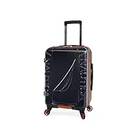 nautica birch valise rigide à roulettes pivotantes bleu marine/orange 53,3 cm