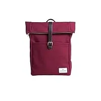 souleway - sac à dos à roulettes pliable pour femme, compartiment pour ordinateur portable 15", fabriqué en allemagne, bagage à main, imperméable., rouge bordeaux.,