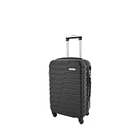 a1 fashion goods valise robuste à 4 roues en abs noir léger avec serrure à chiffres sac de voyage stargate, noir , cabin | 55x36x20cm/ 2.60kg, 30l, valise