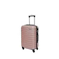a1 fashion goods valise robuste à 4 roues en abs léger avec serrure à chiffres or rose sac de voyage stargate, rose gold, cabin | 55x36x20cm/ 2.60kg, 30l, valise