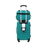 wrangler lot de 3 valises rigides intelligentes avec port de charge usb, vert bleuté., 2 piece set, spinner